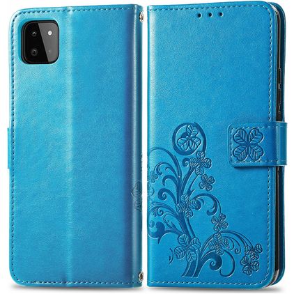 Mobigear Clover Samsung Galaxy A22 4G Hoesje Bookcase Portemonnee - Blauw