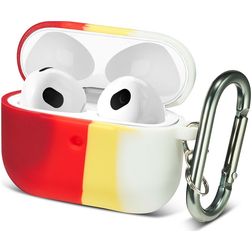 Mobigear Colors Apple AirPods 3 Hoesje Flexibel Siliconen - Wit / Rood / Geel