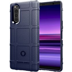 Mobigear Rugged Shield Sony Xperia 5 Hoesje Flexibel TPU Backcover Shockproof - Blauw