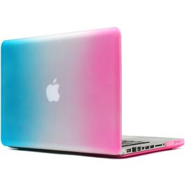 Mobigear Rainbow Matte MacBook Pro 15 Inch (2008-2012) Hoes Hardshell Laptopcover MacBook Case - Blauw / Roze - Model A1286