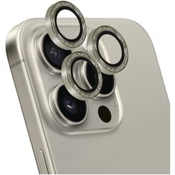 Mobiparts Camera Lens iPhone 15 Pro Aluminum Camera Lens Protector - Case Friendly - Zilver
