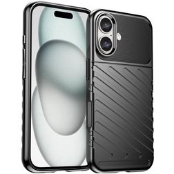 Mobigear Groove iPhone 16 Hoesje Flexibel TPU Backcover - Zwart