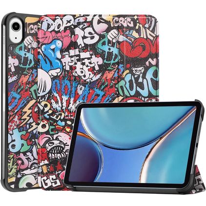 Mobigear Tri-Fold iPad Mini 7 (2024) Hoes Bookcase - Graffiti