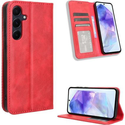 Mobigear Sensation Samsung Galaxy A55 Hoesje Bookcase Portemonnee - Rood
