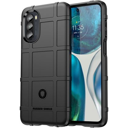 Mobigear Rugged Shield Motorola Moto G52 Hoesje Flexibel TPU Backcover Shockproof - Zwart