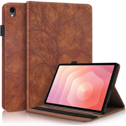 Mobigear Tree Samsung Galaxy Tab S11 Hoes Bookcase + Stylus Houder - Bruin
