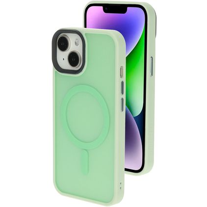 Mobiparts Hardcover iPhone 13 MagSafe Hoesje Hardcase Backcover - Satin Light Green