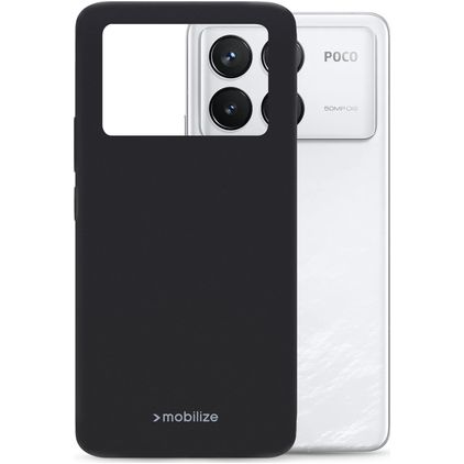 Mobilize Rubber Gelly POCO F6 Pro Hoesje Flexibel TPU Backcover - Matt Black