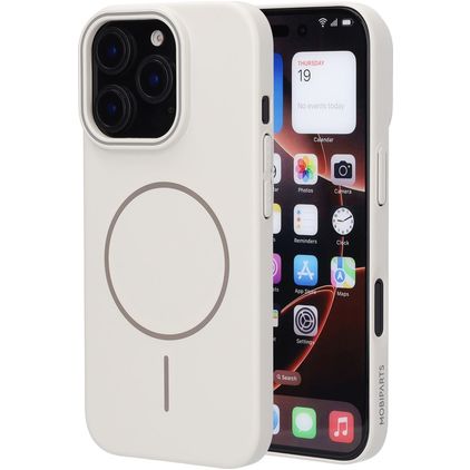 Mobiparts Slim Line iPhone 16 Pro MagSafe Hoesje Hardcase Backcover - Off White