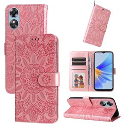 Mobigear Sunflower OPPO A17 Hoesje Bookcase Portemonnee - Magenta