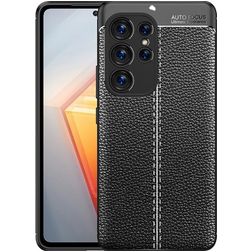 Mobigear Luxury Samsung Galaxy S23 Ultra Hoesje Flexibel TPU Backcover - Zwart
