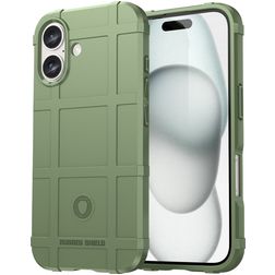 Mobigear Rugged Shield iPhone 16 Plus Hoesje Flexibel TPU Backcover Shockproof - Groen