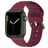 Mobigear Bumpy Siliconen Apple Watch Bandje Gespsluiting - 49/46/45/44 mm - Bordeaux Rood