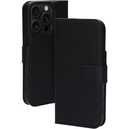 Mobiparts Classic Wallet MagSafe iPhone 16 Pro Hoesje Bookcase Portemonnee - Zwart