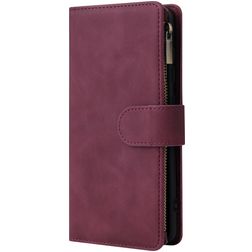 Mobigear Zipper Samsung Galaxy A51 Hoesje Bookcase Portemonnee - Rood