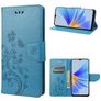 Mobigear Flowers OPPO A17 Hoesje Bookcase Portemonnee - Blauw
