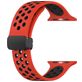 Mobigear Sport Plus Mag Siliconen Apple Watch Bandje Magneetsluiting - 42/41/40/38 mm - Zwart / Rood