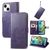 Mobigear Clover iPhone 15 Hoesje Bookcase Portemonnee - Paars