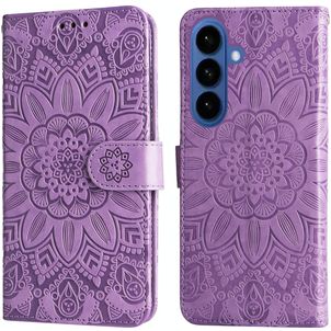 Mobigear Sunflower Samsung Galaxy S26 Hoesje Bookcase Portemonnee - Paars