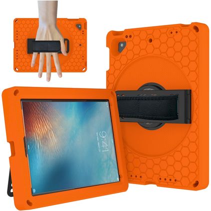 Mobigear Ruggedized iPad 6 (2018) Hoes EVA Schuim Backcover + Standaard - Oranje