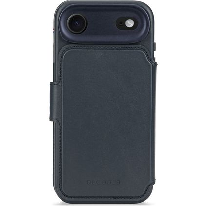 Decoded Detachable Wallet iPhone Air MagSafe Hoesje Echt Leer Uitneembare 2in1 Bookcase Portemonnee - Navy Shadow
