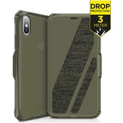 ITSkins SpectrumFolio iPhone XS Max Hoesje Bookcase - Kaki