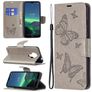 Mobigear Butterfly Nokia 1.4 Hoesje Bookcase Portemonnee - Grijs