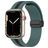 Mobigear Stripe Mag Siliconen Apple Watch Bandje Magneetsluiting - 42/41/40/38 mm - Zwart / Groen