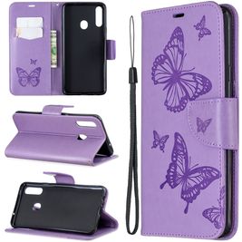 Mobigear Butterfly Samsung Galaxy A20s Hoesje Bookcase Portemonnee - Paars