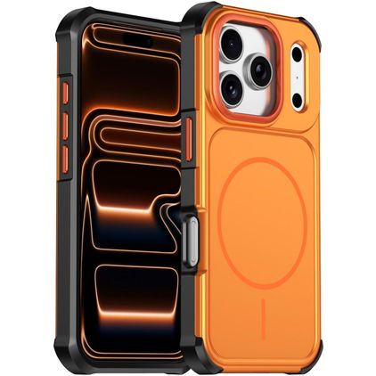 Mobigear Airbag Shockproof iPhone 17 Pro Max MagSafe Hoesje Hardcase Backcover Shockproof - Oranje