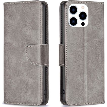 Mobigear Excellent iPhone 15 Pro Hoesje Bookcase Portemonnee - Grijs