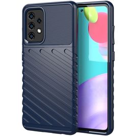 Mobigear Groove Samsung Galaxy A52 Hoesje Flexibel TPU Backcover - Blauw