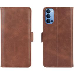 Mobigear Slim Magnet OPPO Reno 4 Hoesje Bookcase Portemonnee - Bruin
