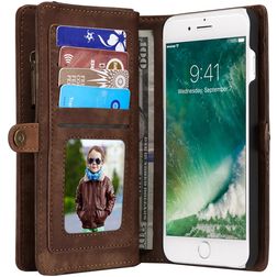 Caseme 008 iPhone 7 Plus Hoesje Uitneembare 2in1 Bookcase Portemonnee - Bruin