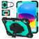 Mobigear SureGrip Xtreme iPad 10 (2022) Hoes Hard Kunststof,Siliconen Backcover + Stylus Houder + Schouderband + Standaard - Zwart / Turquoise