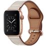 Mobigear Venezia Leren Apple Watch Bandje Gespsluiting - 49/46/45/44 mm - Beige