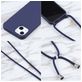 Mobigear Lanyard iPhone 16 Plus Siliconen Hoesje met koord - Donkerblauw