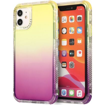 Mobigear Gradient iPhone 12 Pro Max Hoesje Hardcase Backcover Shockproof - Paars / Geel