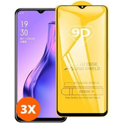 Mobigear Premium OPPO A31 Glazen Screenprotector - Case Friendly - Zwart (3-Pack)
