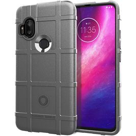 Mobigear Rugged Shield Motorola One Hyper Hoesje Flexibel TPU Backcover Shockproof - Grijs