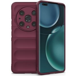 Mobigear Bumpy HONOR Magic 4 Pro Hoesje Flexibel TPU Backcover - Bordeaux Rood