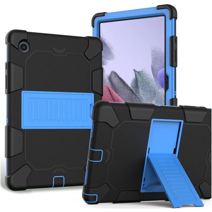 Mobigear ShieldStand Samsung Galaxy Tab A8 10.5 (2021) Hoes Hard kunststof / Siliconen Backcover + Standaard - Zwart / Blauw