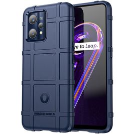 Mobigear Rugged Shield Realme 9 Pro Plus Hoesje Flexibel TPU Backcover Shockproof - Blauw