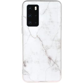 Mobigear Marble Huawei P40 Hoesje Flexibel TPU Backcover - Wit