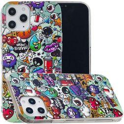 Mobigear Design iPhone 12 Hoesje Flexibel TPU Backcover - Graffiti