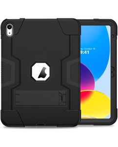Mobigear ShieldStand iPad 11 (2025) Hoes Hard Kunststof,Siliconen Backcover + Standaard - Zwart