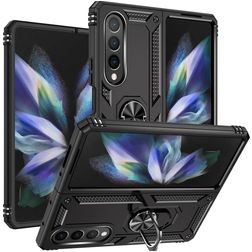 Mobigear Armor Ring Samsung Galaxy Z Fold 4 Hoesje Hardcase Backcover Shockproof met Ringhouder - Zwart
