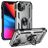 Mobigear Armor Ring iPhone 14 Hoesje Hardcase Backcover Shockproof met Ringhouder - Zilver