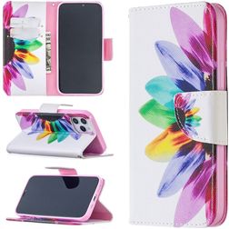 Mobigear Design iPhone 12 Pro Hoesje Bookcase Portemonnee - Zonnebloem