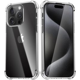 Mobigear Cushion Doorzichtig iPhone 15 Pro Hoesje Flexibel TPU Backcover Shockproof - Transparant